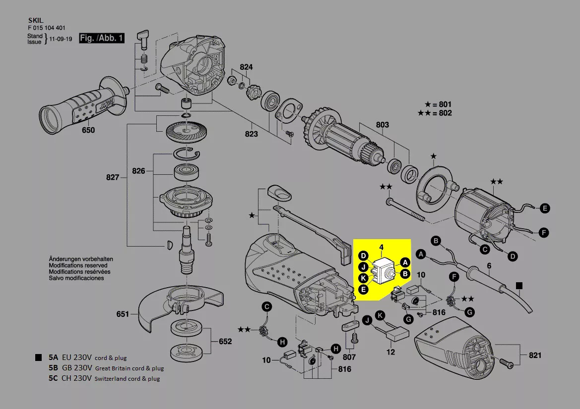 Interrupteur réf. 2610Z02866 SKIL